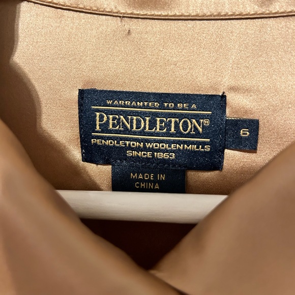 Pendleton Silk Button Down Shirt Size 6 - Picture 4 of 8